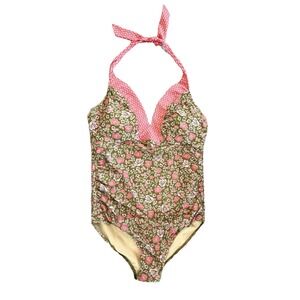 CABANA LIFE Women's One Piece Sz Small Jetties Beach Halter Swimsuit Floral